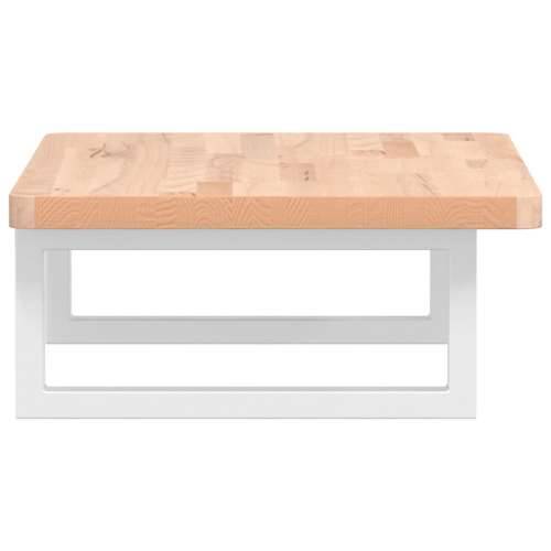 Zidna polica za Lavabo - Umivaonik od čelika i masivne bukovine - Smeđa i bijela 60 x 40 x 2.5 cm 1 Pravokutno Cijena