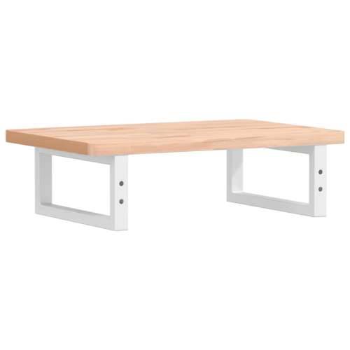 Zidna polica za Lavabo - Umivaonik od čelika i masivne bukovine - Smeđa i bijela 60 x 40 x 2.5 cm 1 Pravokutno Cijena