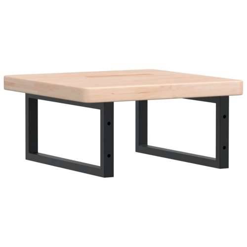 Zidna polica za Lavabo - Umivaonik od čelika i masivne hrastovine - Smeđa i crna 50 x 50 x 4 cm 1 Pravokutno Cijena