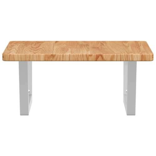 Zidna polica za Lavabo - Umivaonik od čelika i masivne hrastovine - svijetlo smeđa i bijela 50 x 50 x 2.5 cm 1 Trapez Cijena