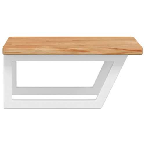 Zidna polica za Lavabo - Umivaonik od čelika i masivne hrastovine - svijetlo smeđa i bijela 50 x 50 x 2.5 cm 1 Trapez Cijena