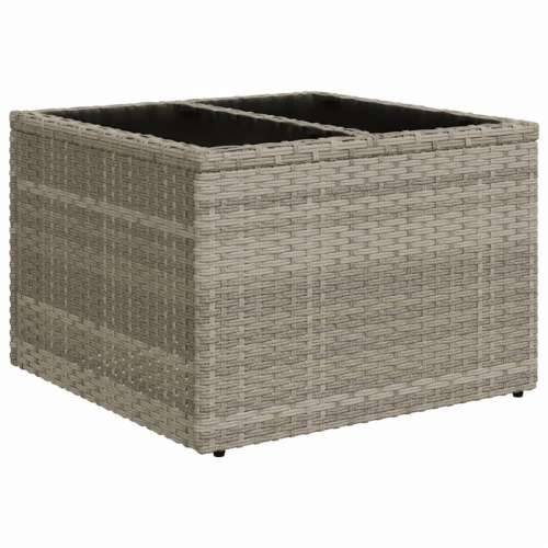 Vrtni stol sa staklenom pločom 55x55x37 cm od poliratana - Svjetlosiva 1 pe rattan Cijena