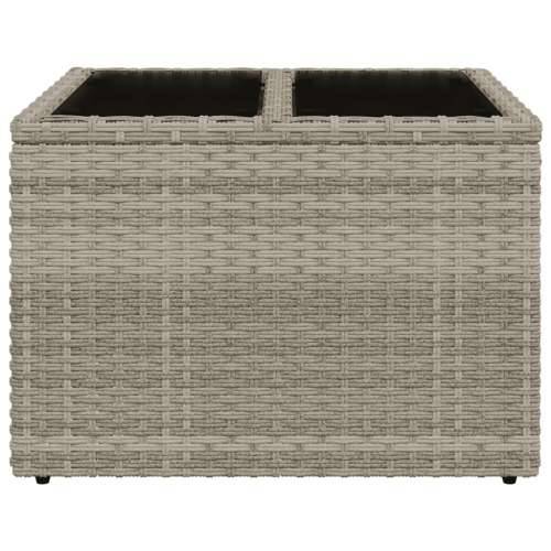 Vrtni stol sa staklenom pločom 55x55x37 cm od poliratana - Svjetlosiva 1 pe rattan Cijena