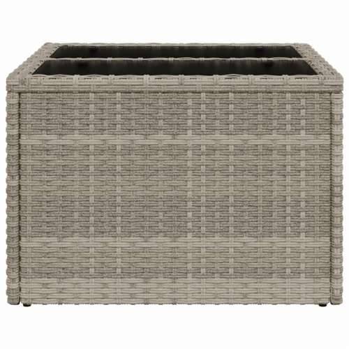 Vrtni stol sa staklenom pločom 55x55x37 cm od poliratana - Svjetlosiva 1 pe rattan Cijena