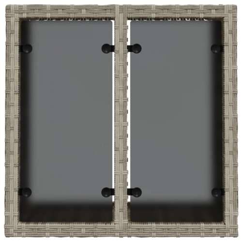 Vrtni stol sa staklenom pločom 55x55x37 cm od poliratana - Svjetlosiva 1 pe rattan Cijena
