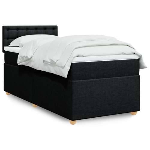 Krevet s oprugama i madracem crni 90x200 cm od tkanine - Crna 90 x 200 cm gumbi Cijena
