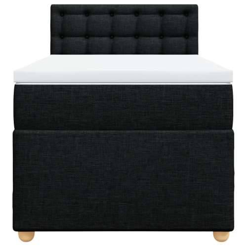 Krevet s oprugama i madracem crni 90x200 cm od tkanine - Crna 90 x 200 cm gumbi Cijena