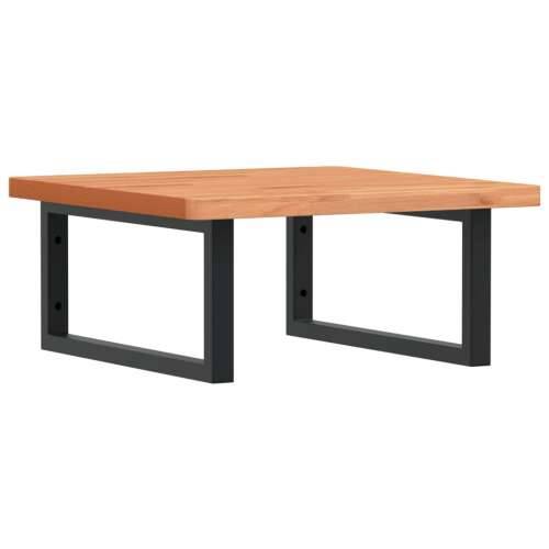 Zidna polica za Lavabo - Umivaonik od čelika i masivne bukovine - tamno smeđa i crna 50 x 50 x 2.5 cm 1 Pravokutno Cijena