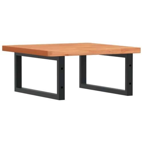 Zidna polica za Lavabo - Umivaonik od čelika i masivne bukovine - tamno smeđa i crna 50 x 50 x 2.5 cm 1 Pravokutno Cijena