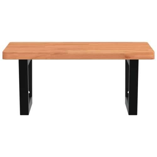 Zidna polica za Lavabo - Umivaonik od čelika i masivne bukovine - tamno smeđa i crna 50 x 50 x 2.5 cm 1 Trapez Cijena