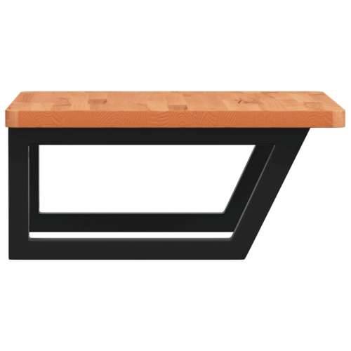 Zidna polica za Lavabo - Umivaonik od čelika i masivne bukovine - tamno smeđa i crna 50 x 50 x 2.5 cm 1 Trapez Cijena