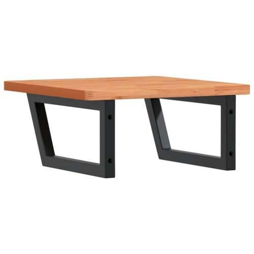 Zidna polica za Lavabo - Umivaonik od čelika i masivne bukovine - tamno smeđa i crna 50 x 50 x 2.5 cm 1 Trapez Cijena