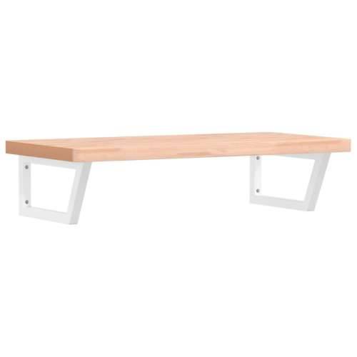 Zidna polica za Lavabo - Umivaonik od čelika i masivne bukovine - Smeđa i bijela 100 x 50 x 4 cm 1 Trapez Cijena