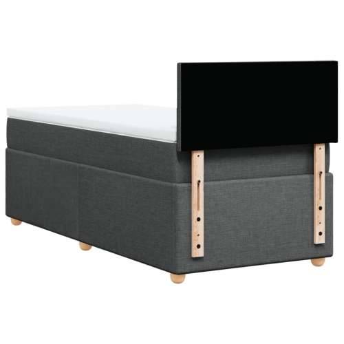 Krevet box spring s madracem tamnosivi za 1 osobu tkanine - Tamno siva jedna veličina Gladak dizajn Cijena