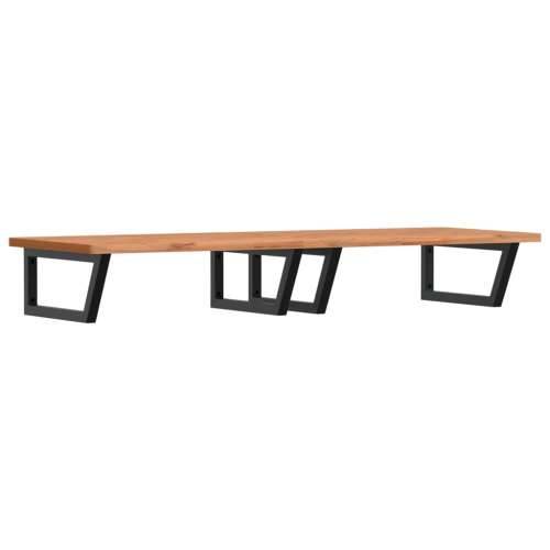 Zidna polica za Lavabo - Umivaonik od čelika i masivne bukovine - Crna 150 x 55 x 2.5 cm 1 Trapez Cijena