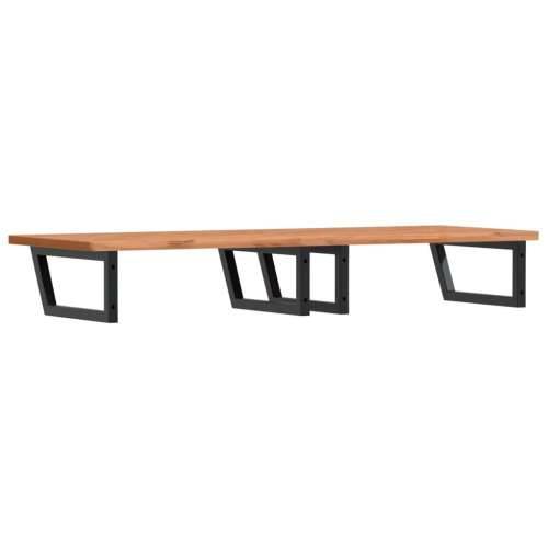 Zidna polica za Lavabo - Umivaonik od čelika i masivne bukovine - Crna 150 x 55 x 2.5 cm 1 Trapez Cijena