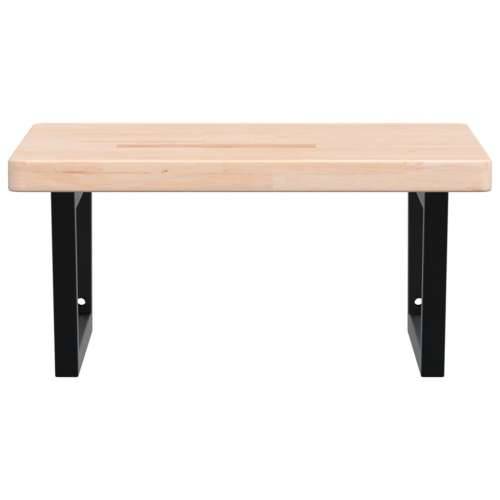 Zidna polica za Lavabo - Umivaonik od čelika i masivne hrastovine - Smeđa i crna 60 x 60 x 4 cm 1 Trapez Cijena