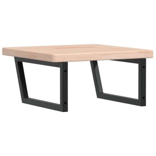 Zidna polica za Lavabo - Umivaonik od čelika i masivne hrastovine - Smeđa i crna 60 x 60 x 4 cm 1 Trapez Cijena