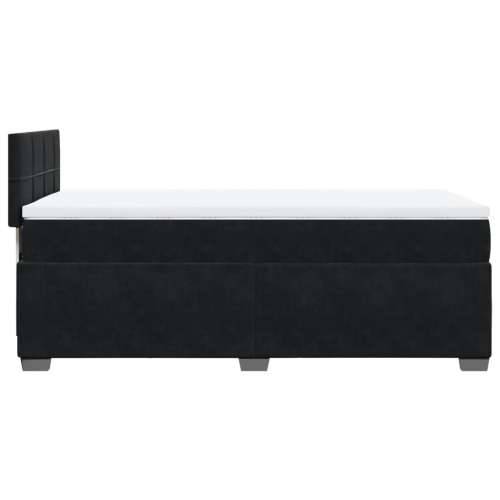 Box spring krevet s madracem crni 80 x 200 cm baršunasti - Crna 80 x 200 cm Blok s kvadratima Cijena