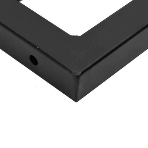 Zidna polica za Lavabo - Umivaonik od čelika i masivne bukovine Smeđa i crna 100 x 60 x 2.5 cm 1 Pravokutno Cijena