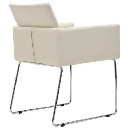 Blagovaonske stolice od tkanine 2 kom s izgledom platna bijele Cijena