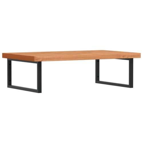 Zidna polica za Lavabo - Umivaonik od čelika i masivne bukovine - tamno smeđa i crna 100 x 60 x 4 cm 1 Pravokutno Cijena