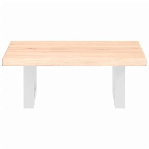 Zidna polica za Lavabo - Umivaonik od čelika i masivne hrastovine - Smeđa i bijela 40 x 60 x 2 cm 1 Pravokutno Cijena