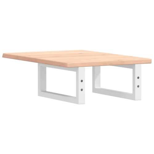 Zidna polica za Lavabo - Umivaonik od čelika i masivne hrastovine - Smeđa i bijela 40 x 60 x 2 cm 1 Pravokutno Cijena