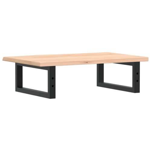 Zidna polica za Lavabo - Umivaonik od čelika i masivne hrastovine Smeđa i crna 60 x 40 x 2 cm 1 Pravokutno Cijena