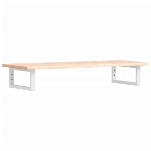 Zidna polica za Lavabo - Umivaonik od čelika i masivne hrastovine - Smeđa i bijela 100 x 40 x 2 cm 1 Pravokutno Cijena