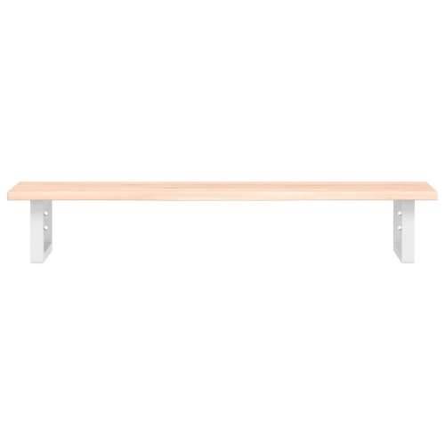 Zidna polica za Lavabo - Umivaonik od čelika i masivne hrastovine - Smeđa i bijela 100 x 40 x 2 cm 1 Pravokutno Cijena