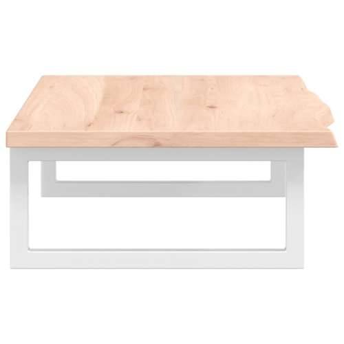 Zidna polica za Lavabo - Umivaonik od čelika i masivne hrastovine - Smeđa i bijela 100 x 40 x 2 cm 1 Pravokutno Cijena