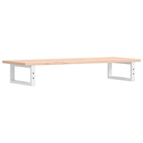 Zidna polica za Lavabo - Umivaonik od čelika i masivne hrastovine - Smeđa i bijela 100 x 40 x 2 cm 1 Pravokutno Cijena