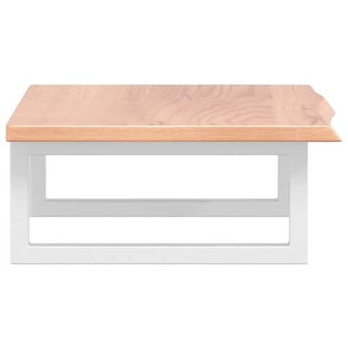 Zidna polica za Lavabo - Umivaonik od čelika i masivne hrastovine - svijetlo smeđa i bijela 60 x 40 x 2 cm 1 Pravokutno Cijena