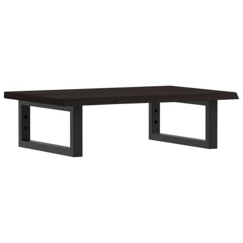 Zidna polica za Lavabo - Umivaonik od čelika i masivne hrastovine - tamno smeđa i crna 60 x 40 x 2 cm 1 Pravokutno Cijena