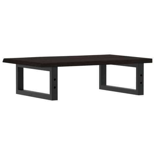 Zidna polica za Lavabo - Umivaonik od čelika i masivne hrastovine - tamno smeđa i crna 60 x 40 x 2 cm 1 Pravokutno Cijena