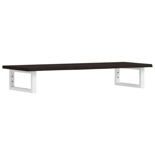 Zidna polica za Lavabo - Umivaonik od čelika i masivne hrastovine tamno smeđe i bijele boje 100 x 40 x 2 cm 1 Pravokutno Cijena