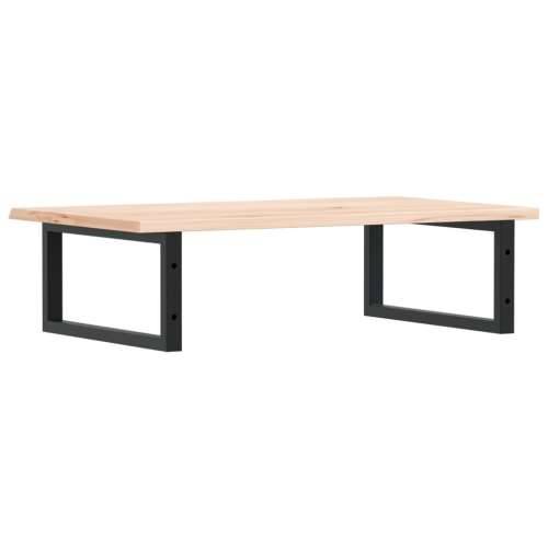 Zidna polica za Lavabo - Umivaonik od čelika i masivne hrastovine - Smeđa i crna 80 x 50 x 2 cm 1 Pravokutno Cijena