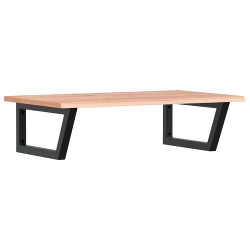 Zidna polica za Lavabo - Umivaonik od čelika i masivne hrastovine - svijetlo smeđa i crna 80 x 50 x 2 cm 1 Trapez Cijena