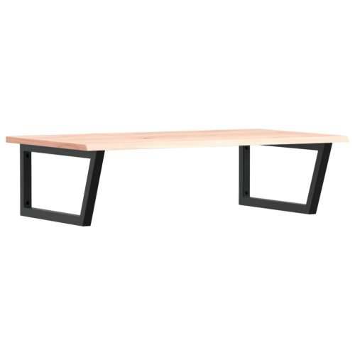 Zidna polica za Lavabo - Umivaonik od čelika i masivne hrastovine Smeđa i crna 100 x 60 x 2 cm 1 Trapez Cijena