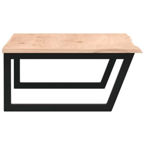 Zidna polica za Lavabo - Umivaonik od čelika i masivne hrastovine Smeđa i crna 100 x 60 x 2 cm 1 Trapez Cijena