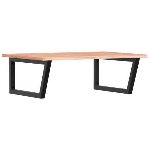 Zidna polica za Lavabo - Umivaonik od čelika i masivne hrastovine - svijetlo smeđa i crna 80 x 60 x 2 cm 1 Trapez Cijena