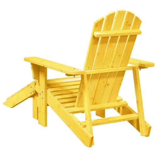 Stolica Adirondack od masivne jelovine s otomanom žuta - Žuta 1 Cijena