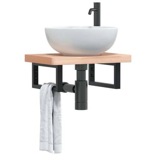 Nosači polica za Lavabo - Umivaonik 2 kom crni pravokutni čelični - Crna 15 x 30 cm 1 Pravokutno Cijena