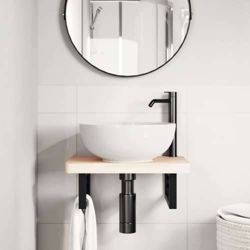 Nosači polica za Lavabo - Umivaonik 2 kom crni pravokutni čelični - Crna 15 x 30 cm 1 Pravokutno Cijena