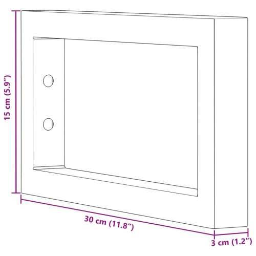 Nosači polica za Lavabo - Umivaonik 2 kom crni pravokutni čelični - Crna 15 x 30 cm 1 Pravokutno Cijena