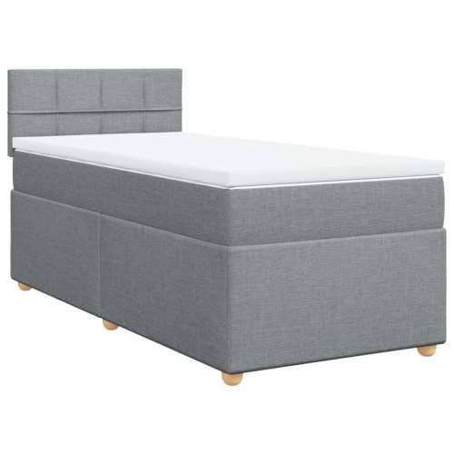 Okvir kreveta s oprugama i madrac svjetlosivi 80x200cm tkanina - Svjetlosiva 80 x 200 cm Blok s kvadratima Cijena