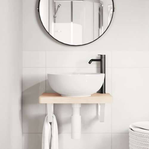 Nosači polica za Lavabo - Umivaonik 2 kom bijeli trapezni čelični - Bijela 15 x 30 cm 1 Trapez Cijena