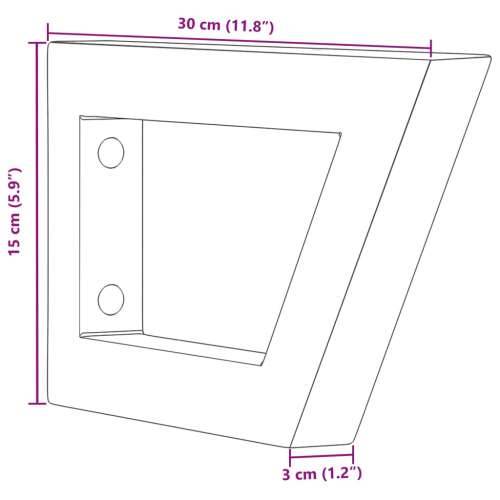 Nosači polica za Lavabo - Umivaonik 2 kom bijeli trapezni čelični - Bijela 15 x 30 cm 1 Trapez Cijena
