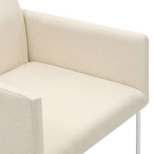 Blagovaonske stolice od tkanine 6 kom s izgledom platna bijele Cijena